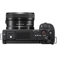 Sony ZV-E10 Mirrorless Camera with 16-50mm Lens (Black) with Transcend 64GB Memory Card + Flexible Tripod + Camera Bag + Cleaning Kit Bundle