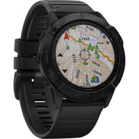Garmin fenix 6X Multisport GPS Smartwatch 51mm | Pro Solar, Titanium Carbon Gray DLC / Black Band