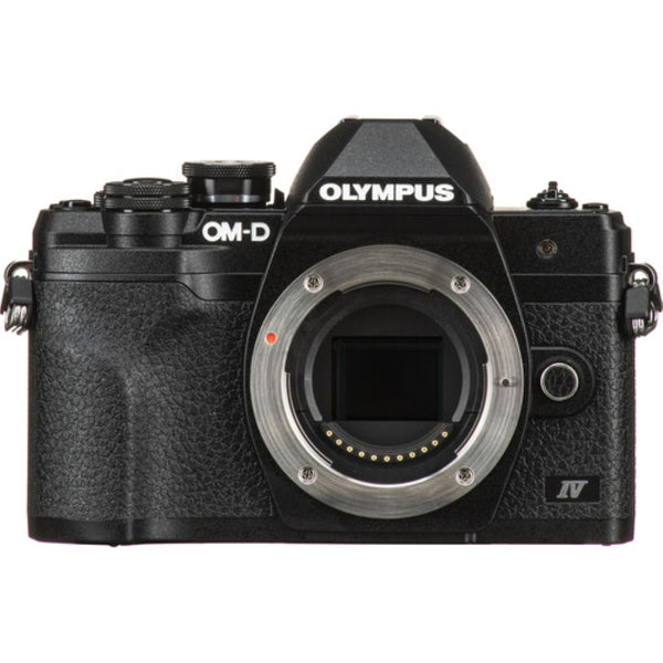 Olympus OM-D E-M10 Mark IV Mirrorless Digital Camera with 14-42mm Lens (Black) with Transcend 64GB SD Card & Vivitar DC-79 Camera/Camcorder Case
