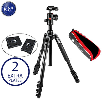 Manfrotto Befree Live Aluminum Video Tripod Kit with Twist Leg Locks and Two Replacement Quick Release Plates.
