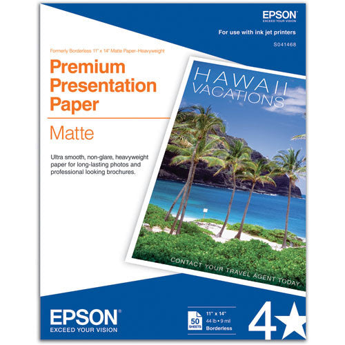 Epson Premium Presentation Paper Matte | 11 x 14", 50 Sheets