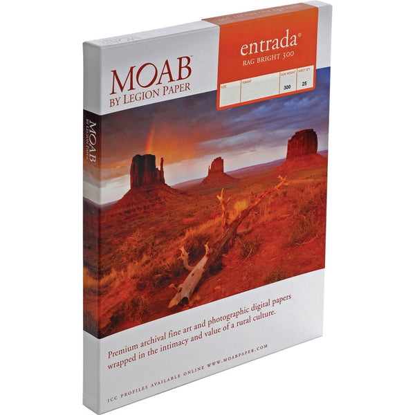 Moab Entrada Rag Bright 300 Paper | A2 16.5 x 23.4", 25 Sheets