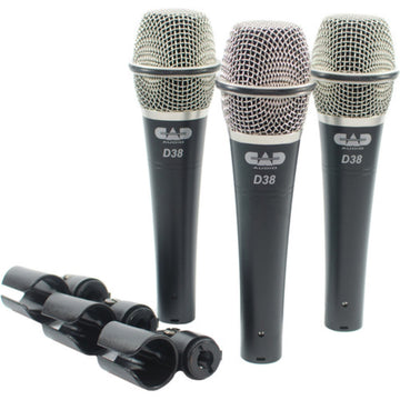 CADLive D38 Supercardioid Dynamic Handheld Microphone | 3 Pack