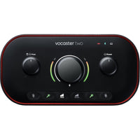 Focusrite Vocaster Two + All-Purpose Headphones + (2) 20-Feet XLR Microphone Cable Bundle