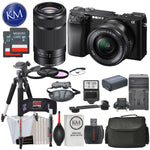 Sony Alpha a6100 Mirrorless Digital Camera with 16-50mm and 55-210mm Lenses and Striker Deluxe Bundle