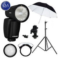 Profoto A1X AirTTL-N Studio Light for Nikon w/ Umbrella, Lightstand and Swivel Bundle