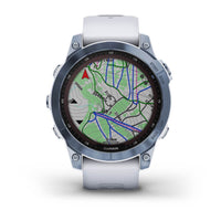 Garmin fenix 7 Sapphire Solar GPS Watch | Mineral Blue Titanium with Whitestone Band