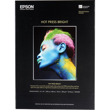 Epson Hot Press Bright Paper | 13 x 19", 25 Sheets
