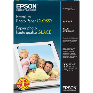 Epson Premium Photo Paper Glossy | 11 x 17", 20 Sheets