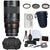 Rokinon 100mm f/2.8 Macro Lens for Canon EF + 3-Piece Multi-Coated HD Filter Set + Keep Co. Lens Pouch – Large + Striker Deluxe Photo Starter Kit + Microfiber Cleaning Cloth + Digital Camera Case Bundle