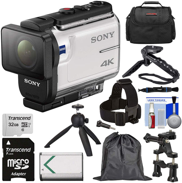 Sony Action Cam FDR-X3000 Wi-Fi GPS 4K HD Video Camera Camcorder with Action Mounts + 32GB Card + Battery + Shooting Grip + Tripod + Case + Kit