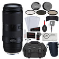 Tamron 100-400mm f/4.5-6.3 Di VC USD Lens for Canon EF + Photo Starter Kit + Large Lens Pouch + 3-Piece Filter Set + Microfiber Cleaning Cloth + Camera Bag Bundle