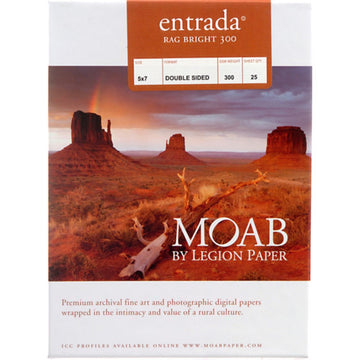Moab Entrada Rag Bright 300 Paper | 5 x 7", 25 Sheets