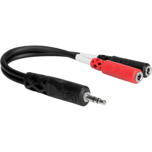 Hosa Technology Stereo 3.5mm Male TRS to Two 3.5mm Female TS Y-Cable | 6"