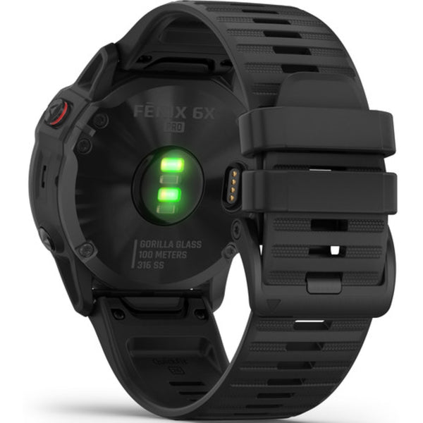 Garmin fenix 6X Multisport GPS Smartwatch 51mm | Pro Solar, Titanium Carbon Gray DLC / Black Band