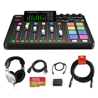 Rode RODECaster Pro II Integrated Audio Production Studio + Behringer HPM-1000 | All-Purpose Closed-Back Headphones + Strukture 20-Feet XLR Microphone Cable + SanDisk Extreme Micro-SD 64GB Bundle