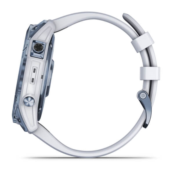 Garmin fenix 7X Sapphire Solar GPS Watch | Mineral Blue Titanium with Whitestone Band