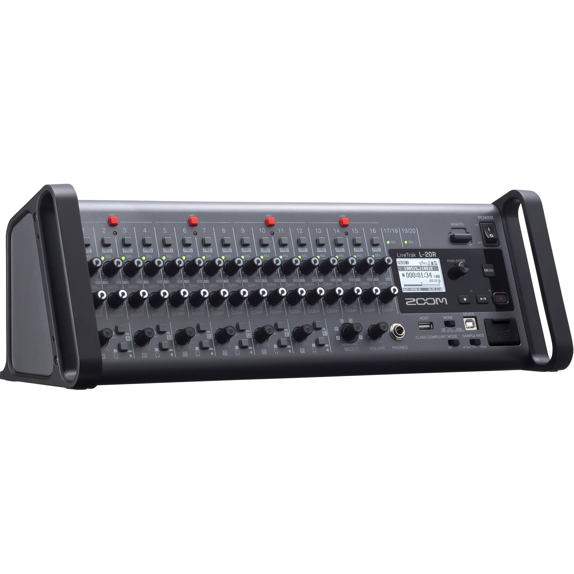 Zoom LiveTrak L-20R 20-Channel Digital Mixer-Recorder for Stage Use