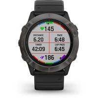 Garmin fenix 6X Multisport GPS Smartwatch | 51mm, Sapphire, Carbon Gray DLC / Black Band