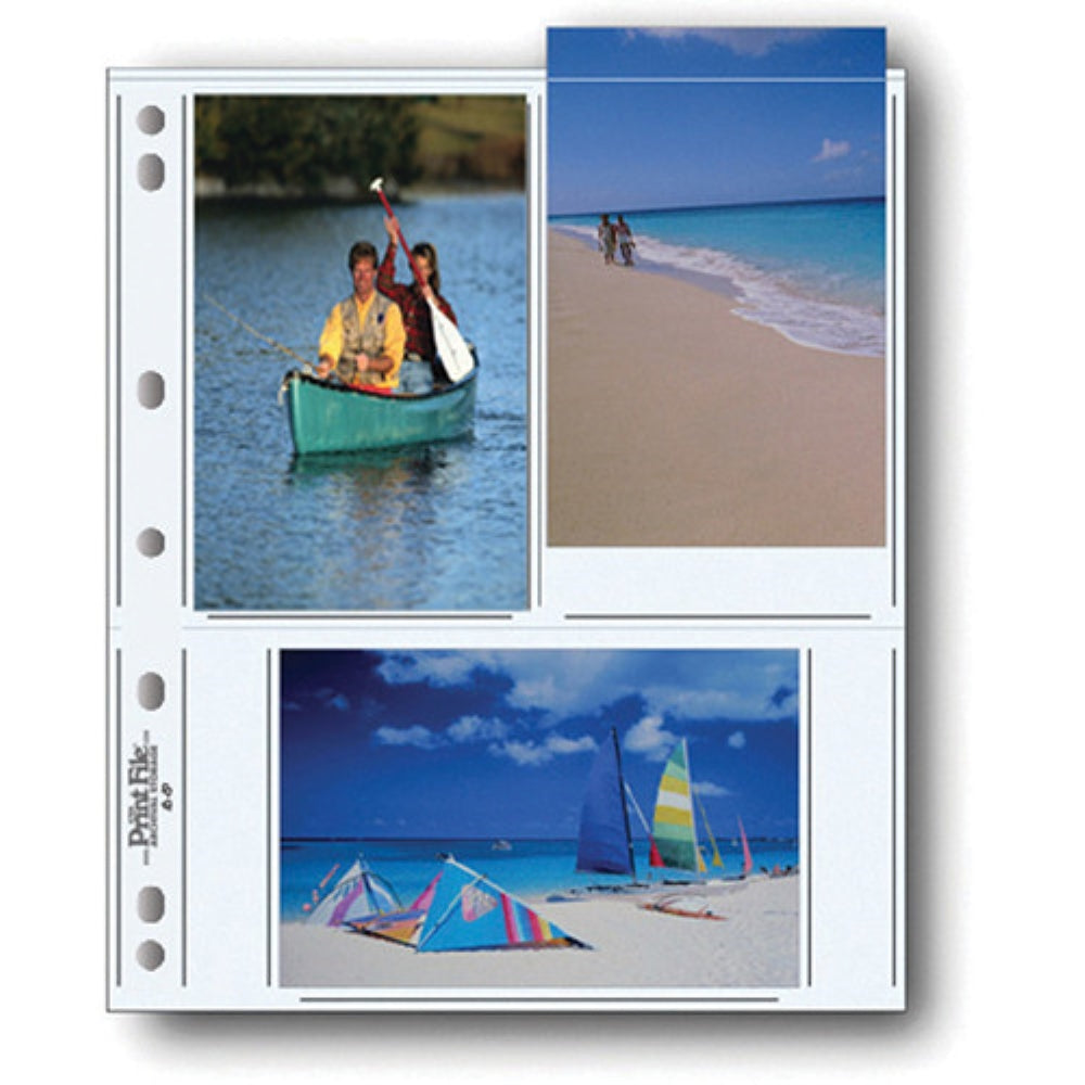 Print File Archival Storage Pages for Prints | 4 x 6", 6 Pockets - 100 Pack