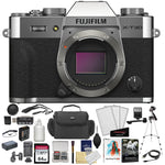 FUJIFILM X-T30 II Mirrorless Digital Camera | Body Only, Silver + Cleaning Kit + Memory Card and Case + Screen Protectors + Camera Case + Memory Card Reader + Lens Cap Keeper + Spare Battery and Charger+ Corel Photo Bundle+ Flash w/ Bracket Bundle