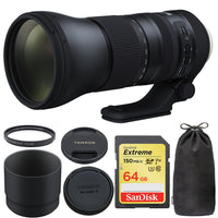 Tamron SP 150-600mm f/5-6.3 Di VC USD G2 for Canon EF + 95mm UV Filter + 64GB Memory Card Bundle