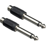 Hosa Technology GPR101 1/4" Mono Male to RCA Female Adapter | 2-Pack