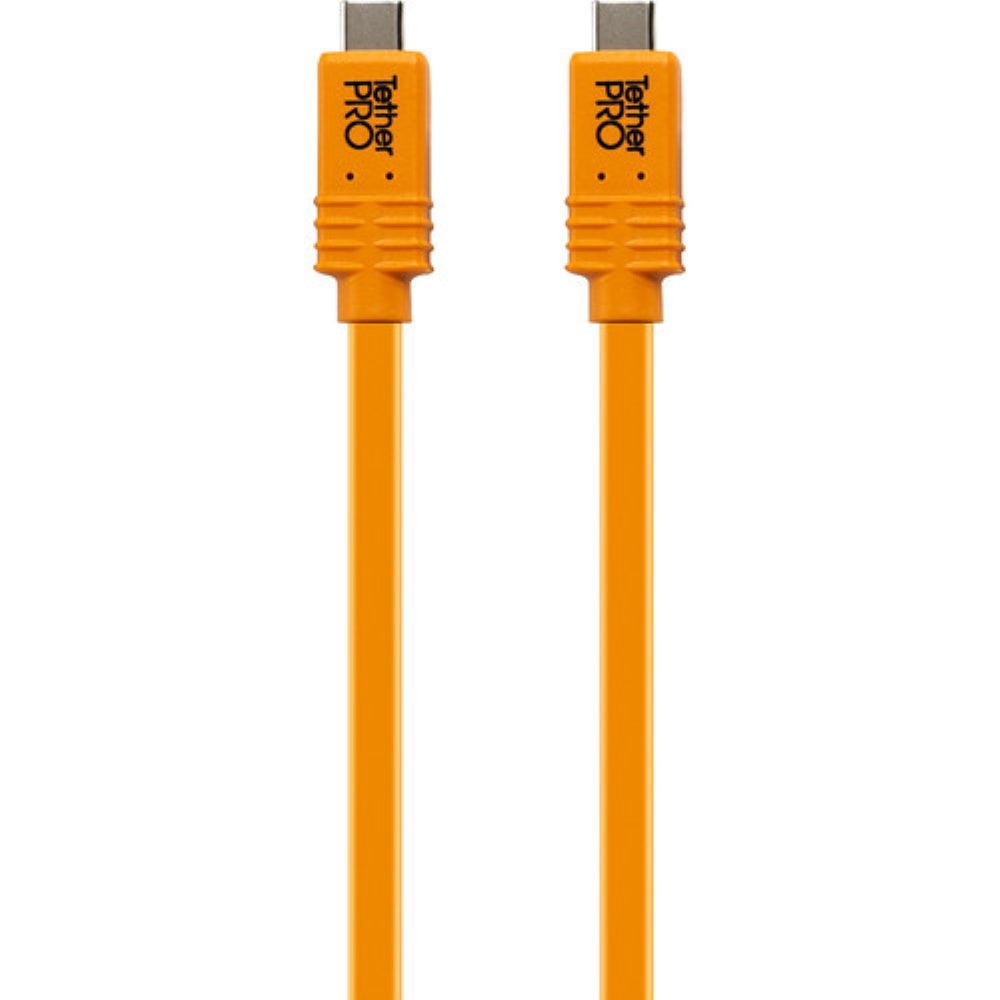 Tether Tools Tetherpro USB -C to USB -C for Phase One Cable | 15', High-Visibilty Orange